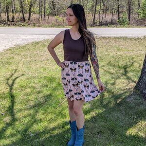 BRAND NEW! Sleeveless Color-Block Brown Moth Dress - Women's Size 2